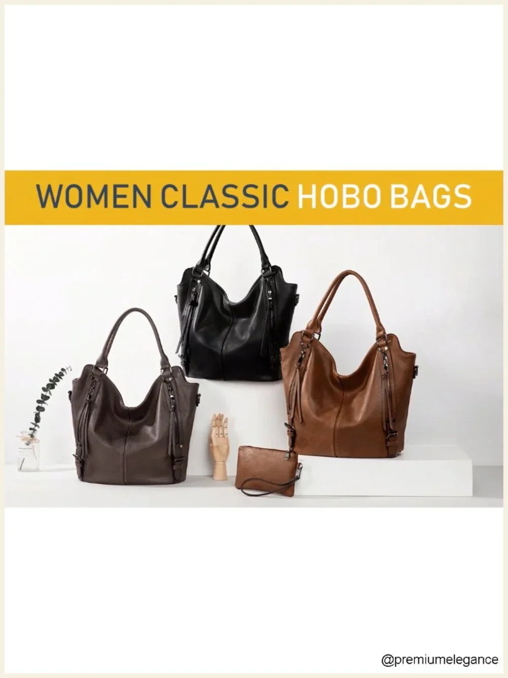 PU Leather Hobo Bag with Adjustable Strap Large Capacity Tote